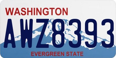 WA license plate AWZ8393
