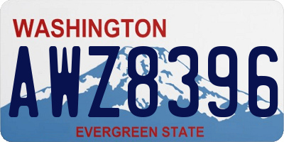 WA license plate AWZ8396