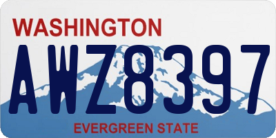 WA license plate AWZ8397