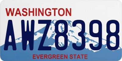 WA license plate AWZ8398