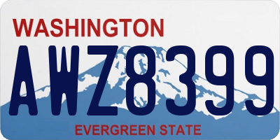 WA license plate AWZ8399