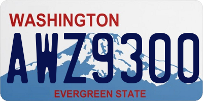 WA license plate AWZ9300
