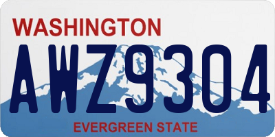 WA license plate AWZ9304