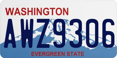 WA license plate AWZ9306