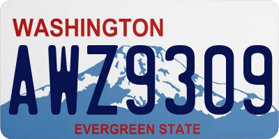 WA license plate AWZ9309