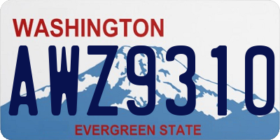 WA license plate AWZ9310