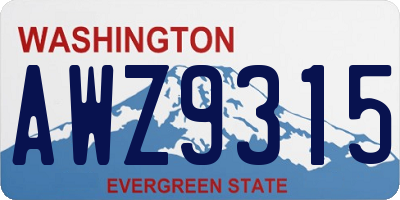 WA license plate AWZ9315