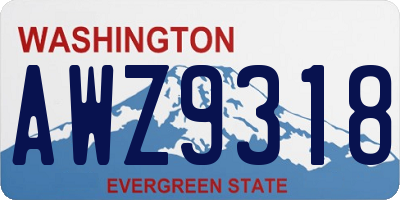 WA license plate AWZ9318