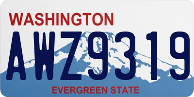 WA license plate AWZ9319