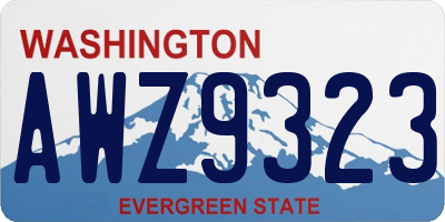 WA license plate AWZ9323