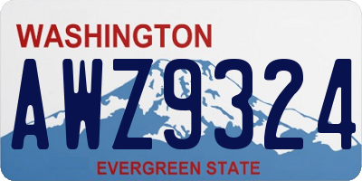 WA license plate AWZ9324