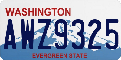 WA license plate AWZ9325