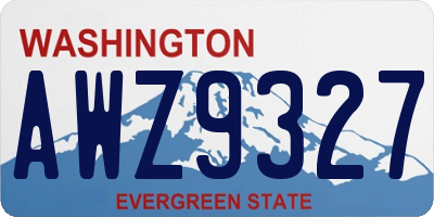 WA license plate AWZ9327