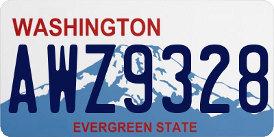 WA license plate AWZ9328