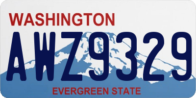WA license plate AWZ9329