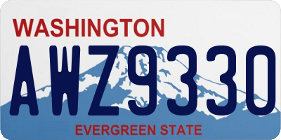WA license plate AWZ9330