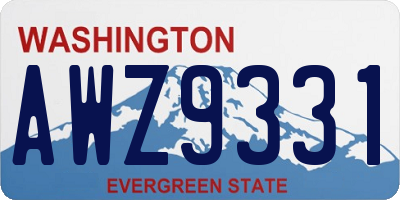 WA license plate AWZ9331