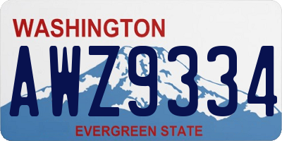WA license plate AWZ9334