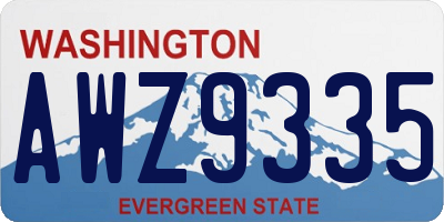 WA license plate AWZ9335