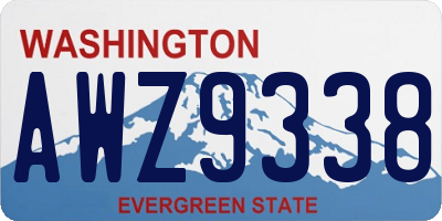 WA license plate AWZ9338
