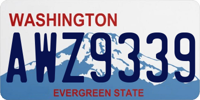 WA license plate AWZ9339