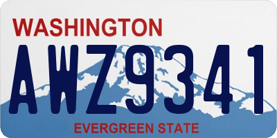 WA license plate AWZ9341
