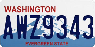 WA license plate AWZ9343