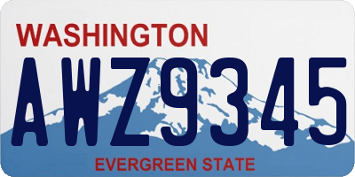 WA license plate AWZ9345