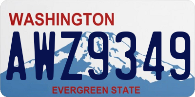 WA license plate AWZ9349