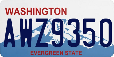 WA license plate AWZ9350