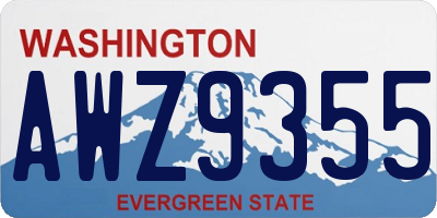 WA license plate AWZ9355