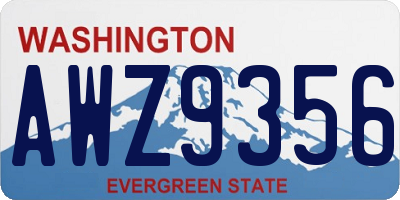 WA license plate AWZ9356