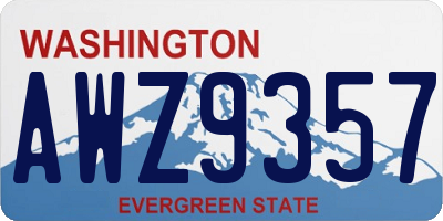 WA license plate AWZ9357