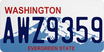 WA license plate AWZ9359