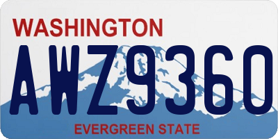 WA license plate AWZ9360