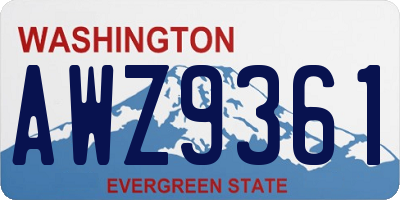 WA license plate AWZ9361