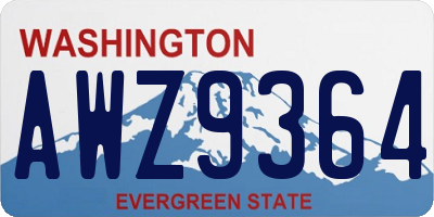 WA license plate AWZ9364