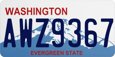 WA license plate AWZ9367