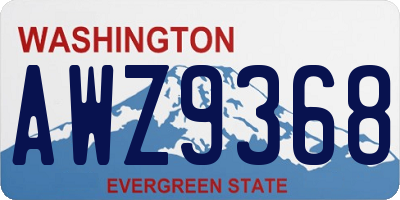 WA license plate AWZ9368