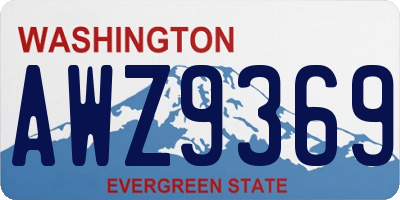 WA license plate AWZ9369