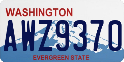 WA license plate AWZ9370