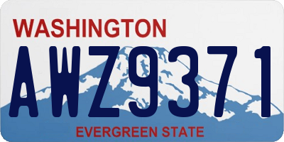 WA license plate AWZ9371