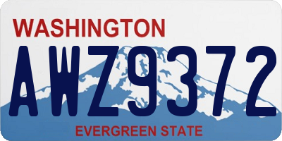 WA license plate AWZ9372