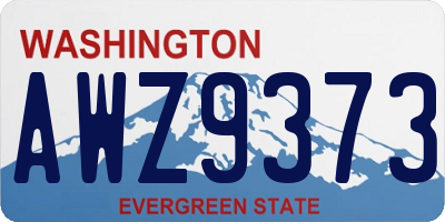 WA license plate AWZ9373