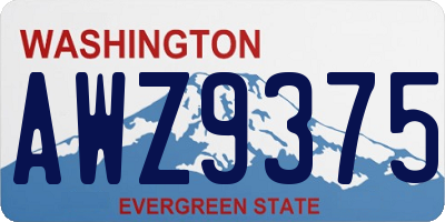 WA license plate AWZ9375
