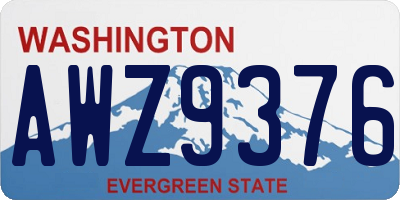 WA license plate AWZ9376