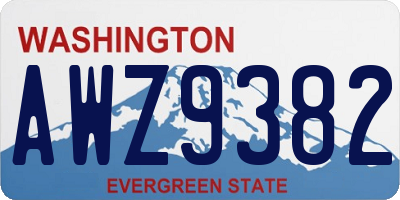 WA license plate AWZ9382