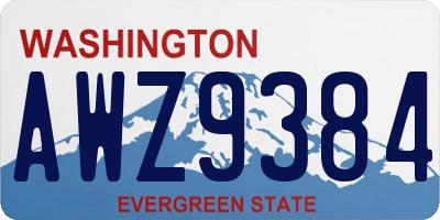 WA license plate AWZ9384