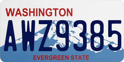 WA license plate AWZ9385