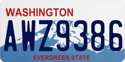 WA license plate AWZ9386